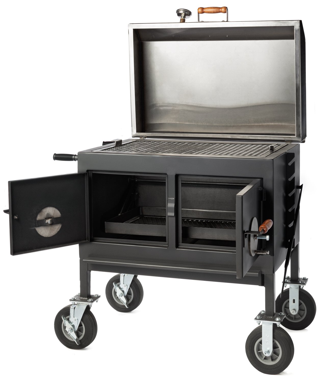 Pitts And Spitts Adjustable Charcoal Grill 24 X 36 Flat Top Smokin Deal Bbq